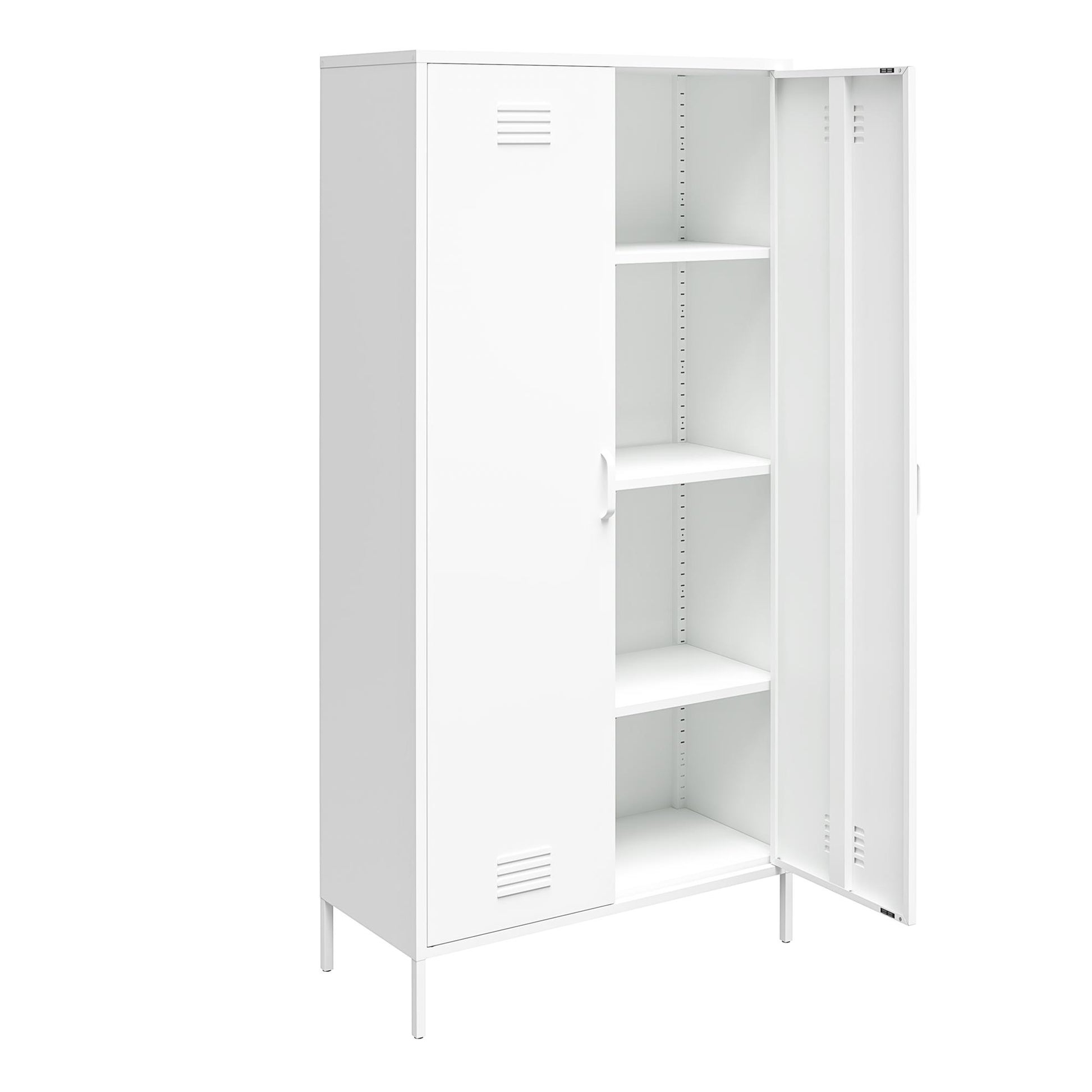 Shadwick Tall 2 Door Closed Metal Storage Locker Cabinet - White