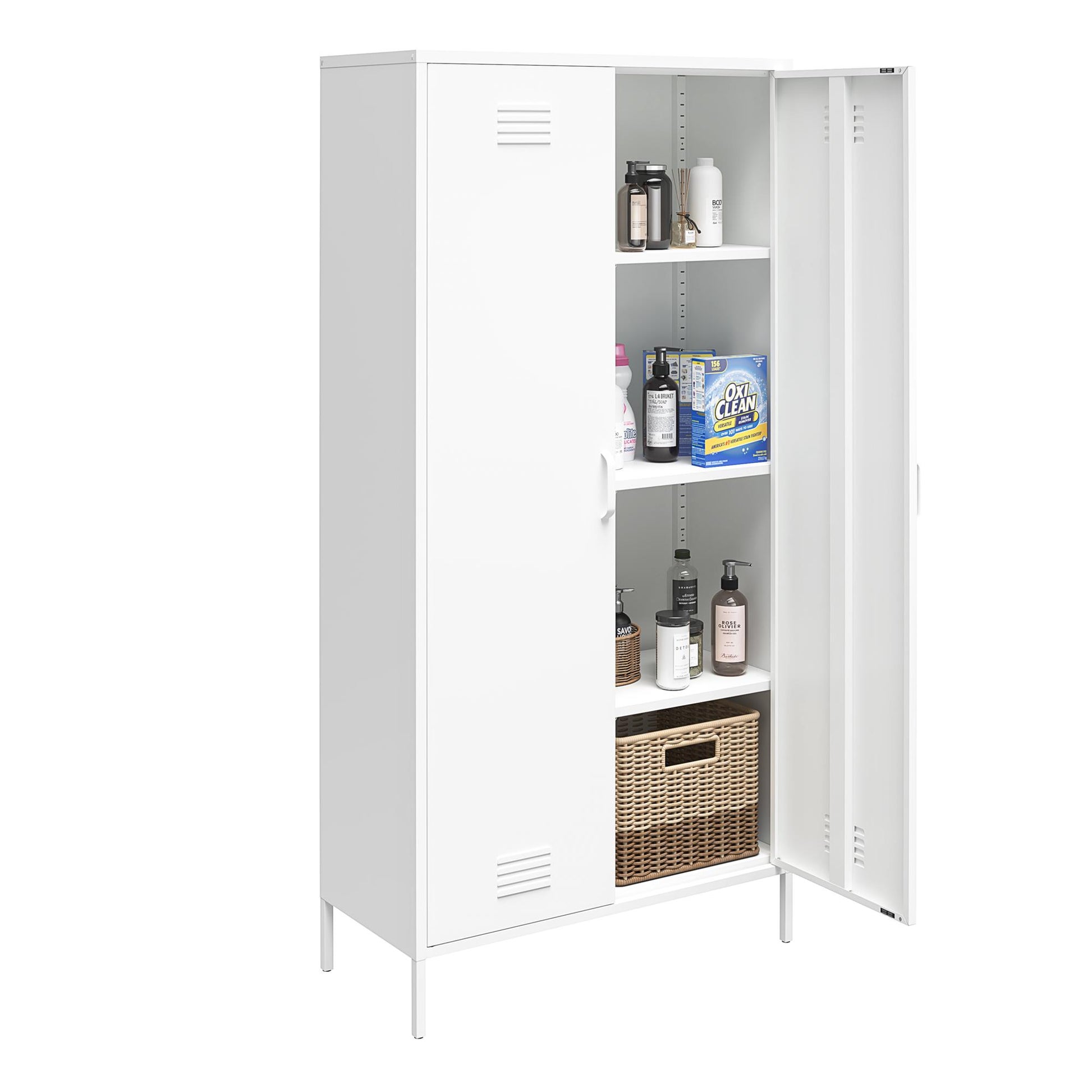 Shadwick Tall 2 Door Closed Metal Storage Locker Cabinet - White