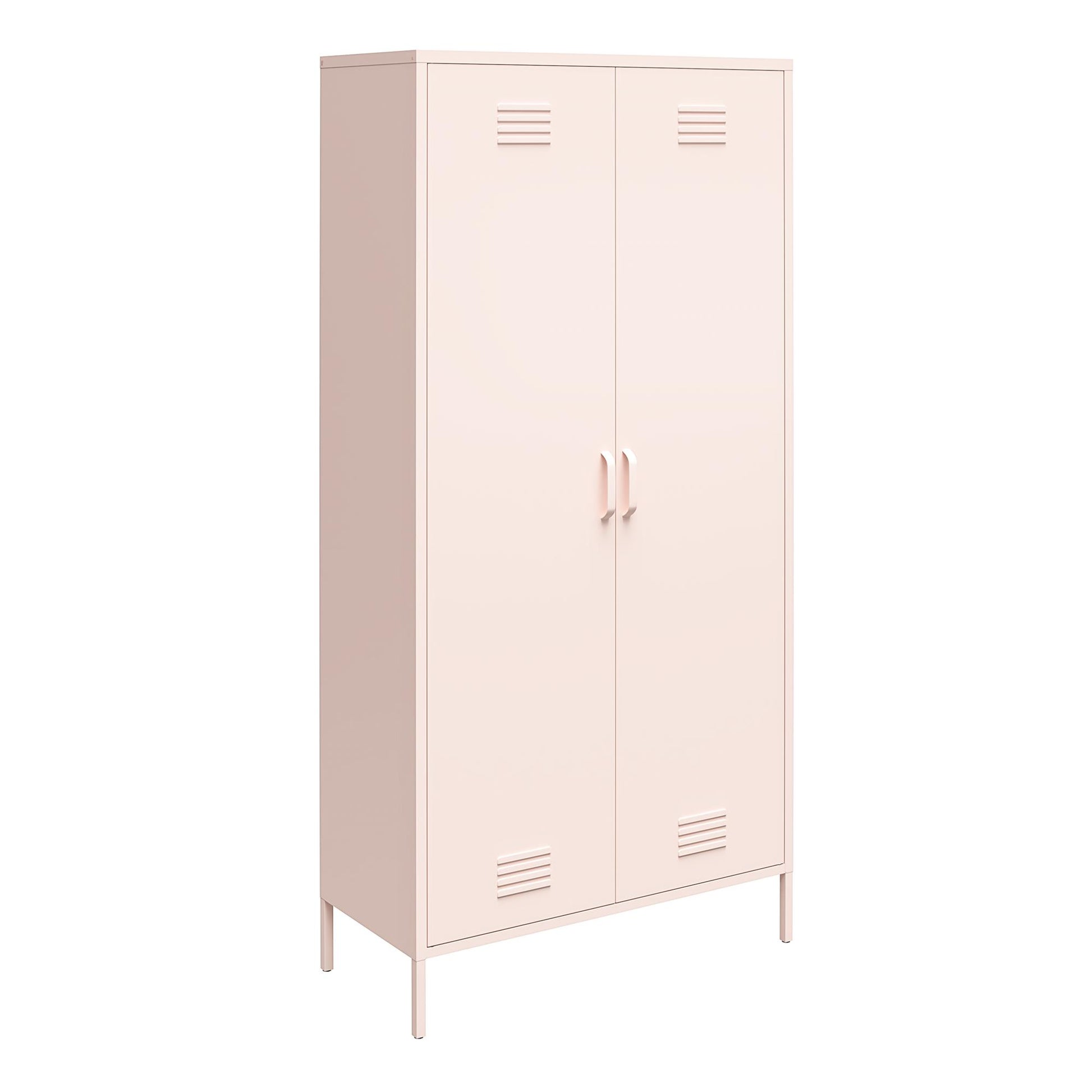 Shadwick Tall 2 Door Closed Metal Storage Locker Cabinet - Pale Pink