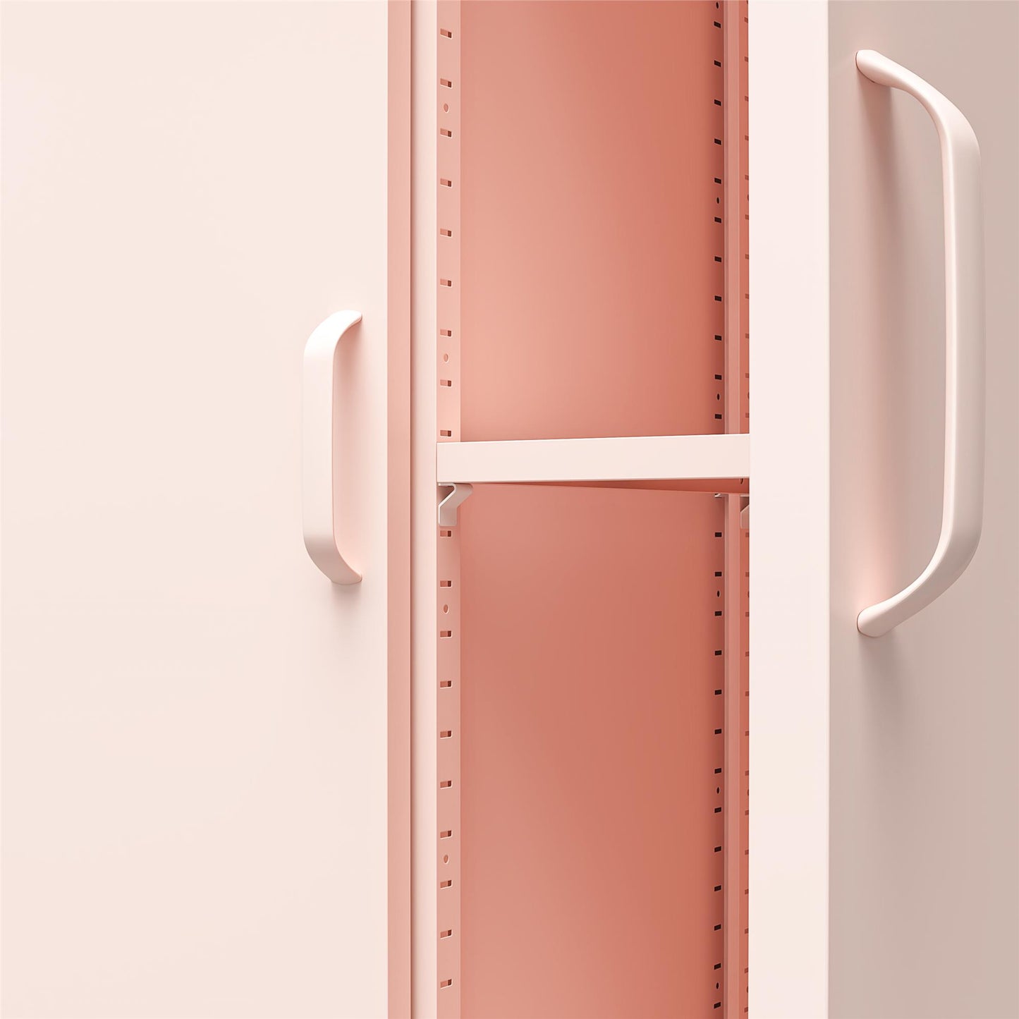 Shadwick Tall 2 Door Closed Metal Storage Locker Cabinet - Pale Pink