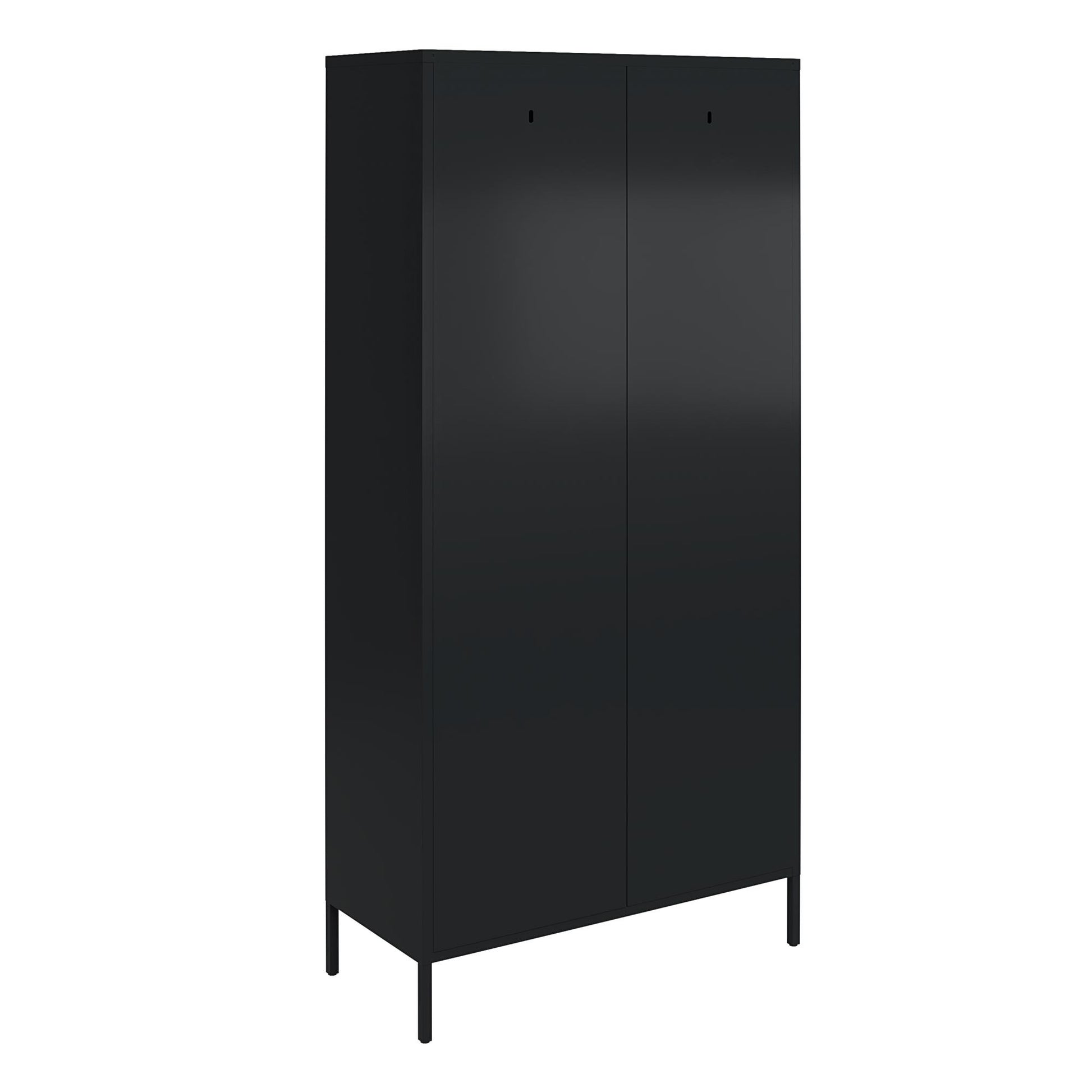 Shadwick Tall 2 Door Closed Metal Storage Locker Cabinet - Black
