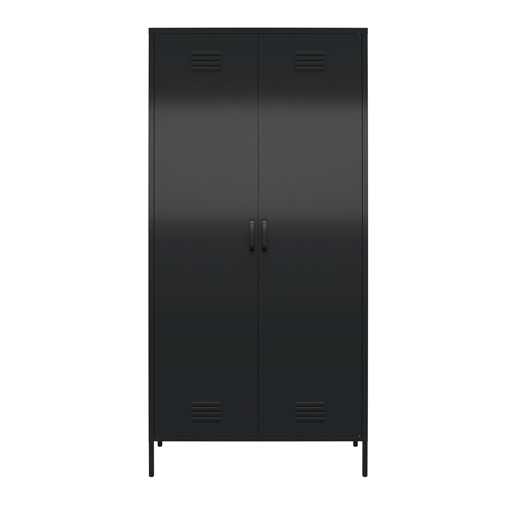 Shadwick Tall 2 Door Closed Metal Storage Locker Cabinet - Black