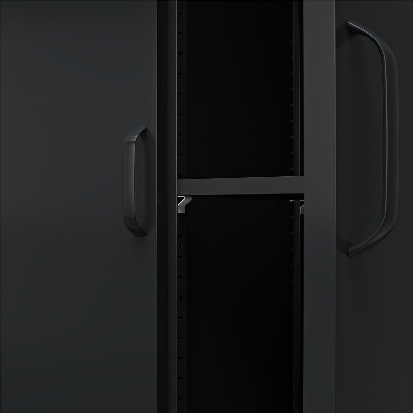 Shadwick Tall 2 Door Closed Metal Storage Locker Cabinet - Black