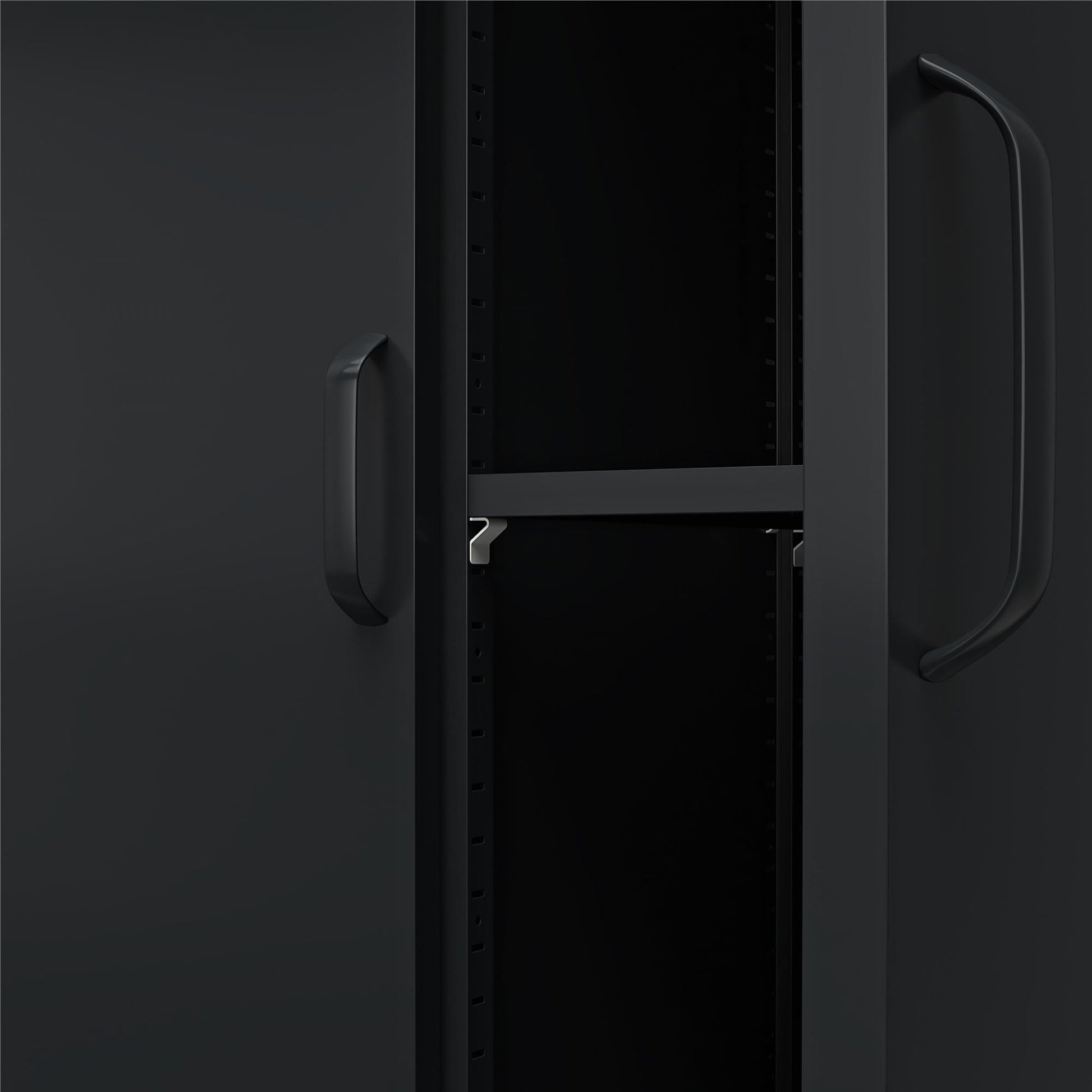 Shadwick Tall 2 Door Closed Metal Storage Locker Cabinet - Black