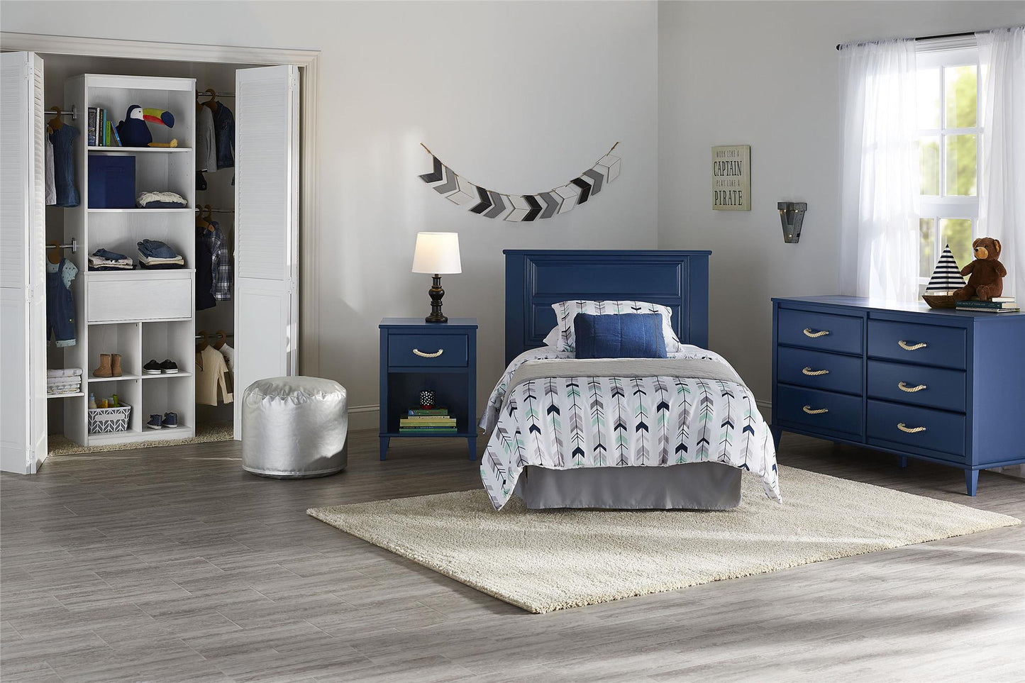 Sierra Ridge Mesa Kids’ 6 Drawer Dresser with Rope Drawer Pulls - Blue