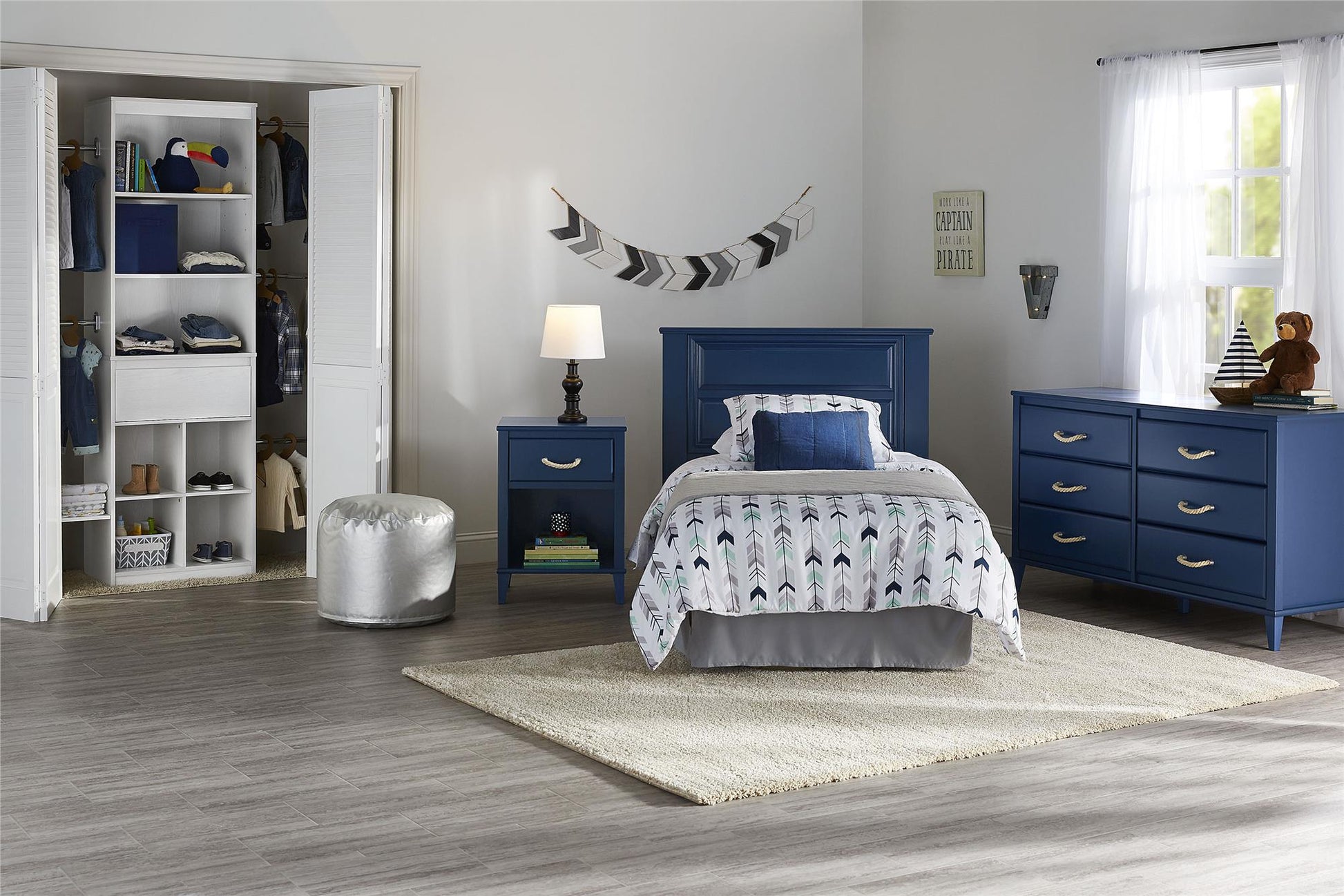 Sierra Ridge Mesa Kids’ 6 Drawer Dresser with Rope Drawer Pulls - Blue
