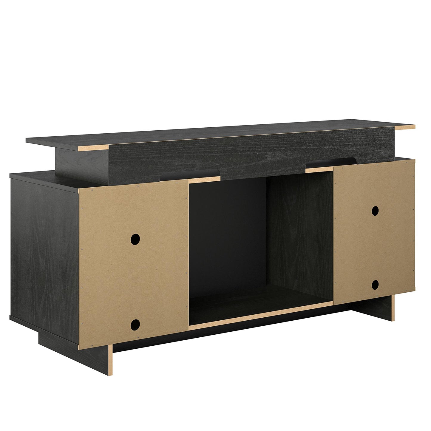 Merritt Avenue Electric Fireplace TV Console with 2 Storage Cabinets for TVs up to 74" - Black Oak