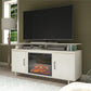 Merritt Avenue Electric Fireplace TV Console with 2 Storage Cabinets for TVs up to 74" - Ivory Oak