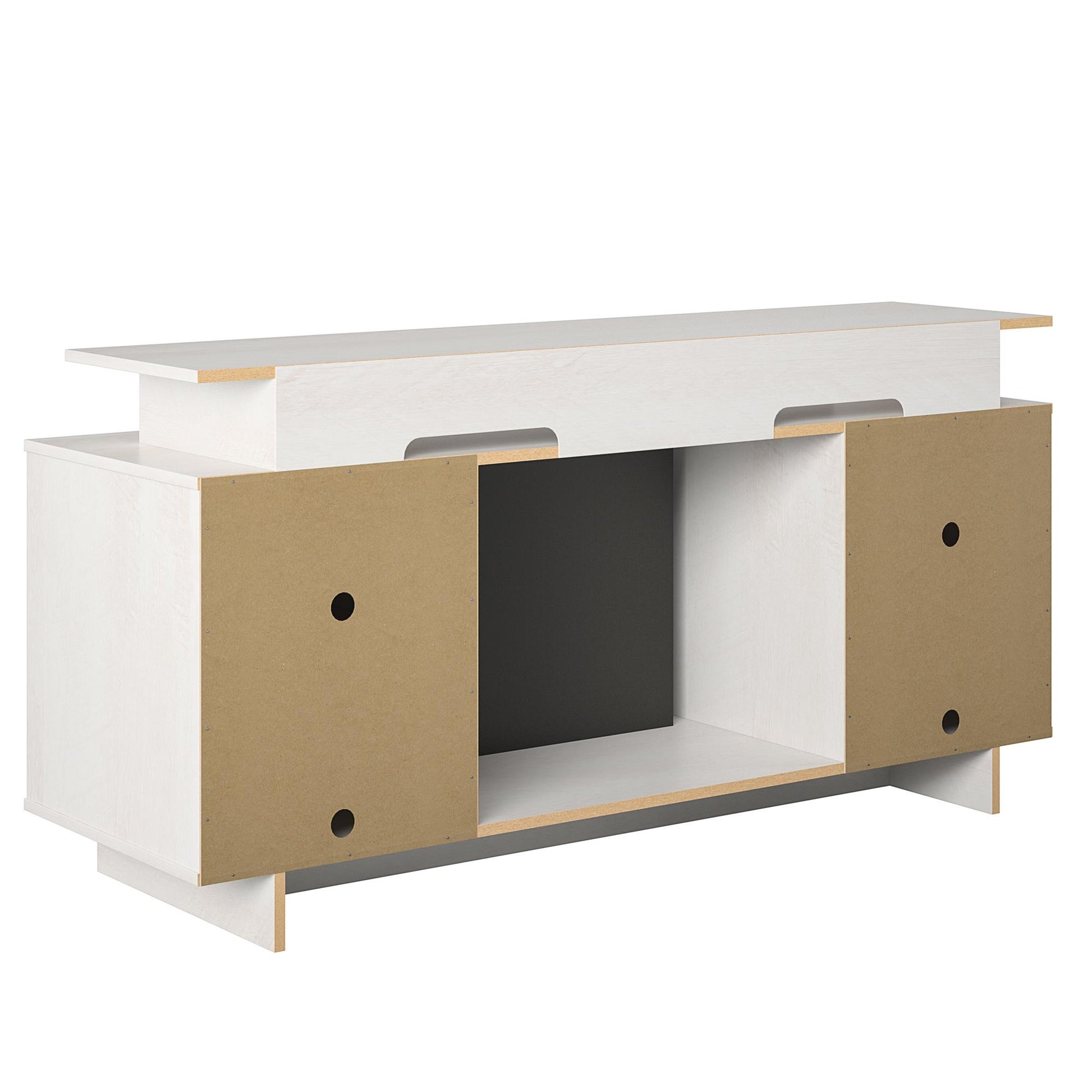 Merritt Avenue Electric Fireplace TV Console with 2 Storage Cabinets for TVs up to 74" - Ivory Oak