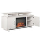 Merritt Avenue Electric Fireplace TV Console with 2 Storage Cabinets for TVs up to 74" - Ivory Oak