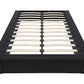 Maven Upholstered Bed with Modern Low Profile Design - Black - Full