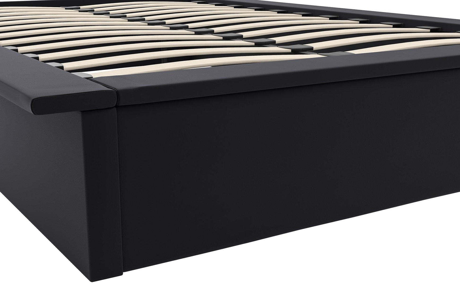 Maven Upholstered Bed with Modern Low Profile Design - Black - Full