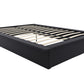 Maven Upholstered Bed with Modern Low Profile Design - Black - Queen