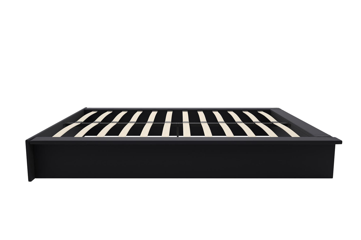 Maven Upholstered Bed with Modern Low Profile Design - Black - Queen