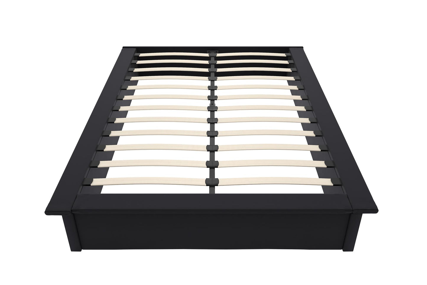 Maven Upholstered Bed with Modern Low Profile Design - Black - Queen
