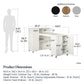 Basin Hobby and Craft Desk with Open Shelving and Storage Cabinet - Dove Gray