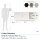Basin 3 Door Wall Storage Cabinet with Hanging Rod - White