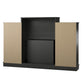 Hawke's Bay Electric Fireplace Mantel with Bookshelves - Black Oak