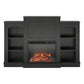 Hawke's Bay Electric Fireplace Mantel with Bookshelves - Black Oak