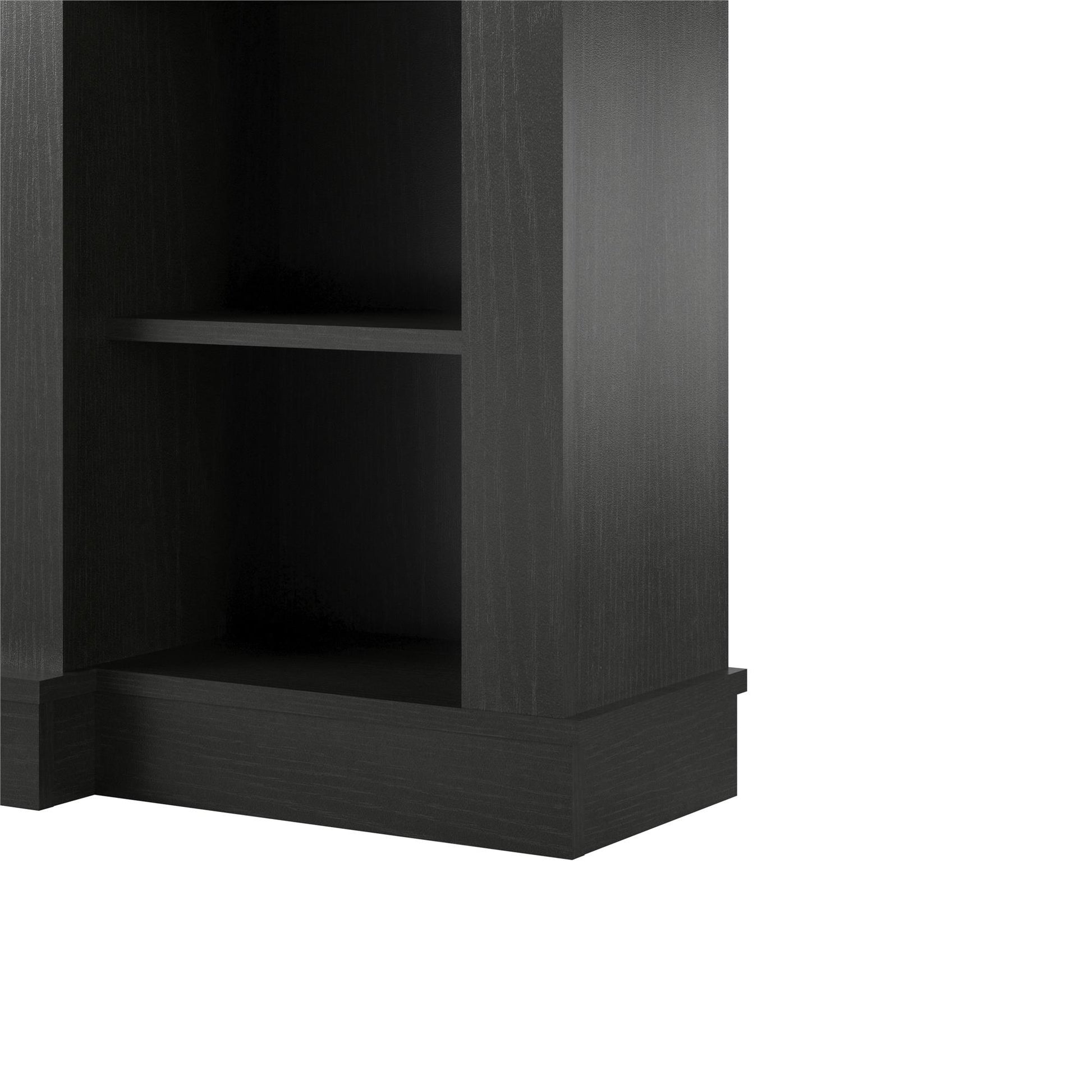 Hawke's Bay Electric Fireplace Mantel with Bookshelves - Black Oak