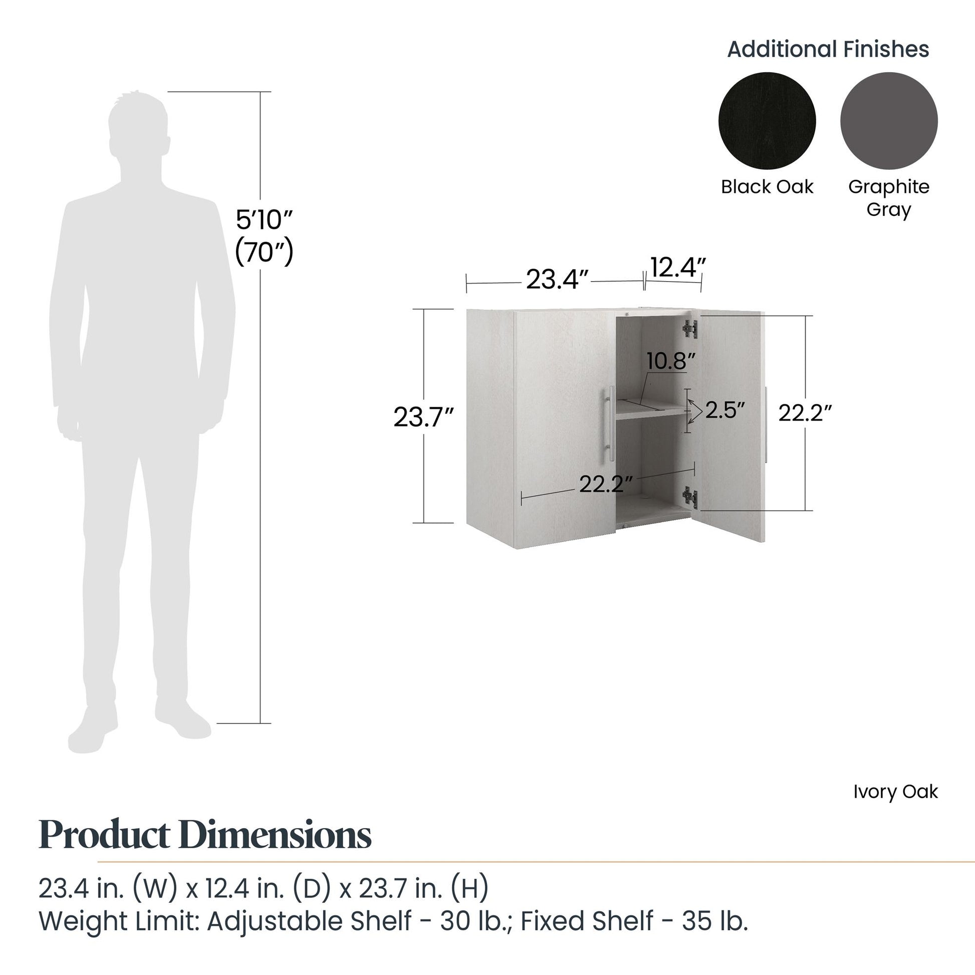 Camberly 24" Wall Cabinet - Graphite Grey