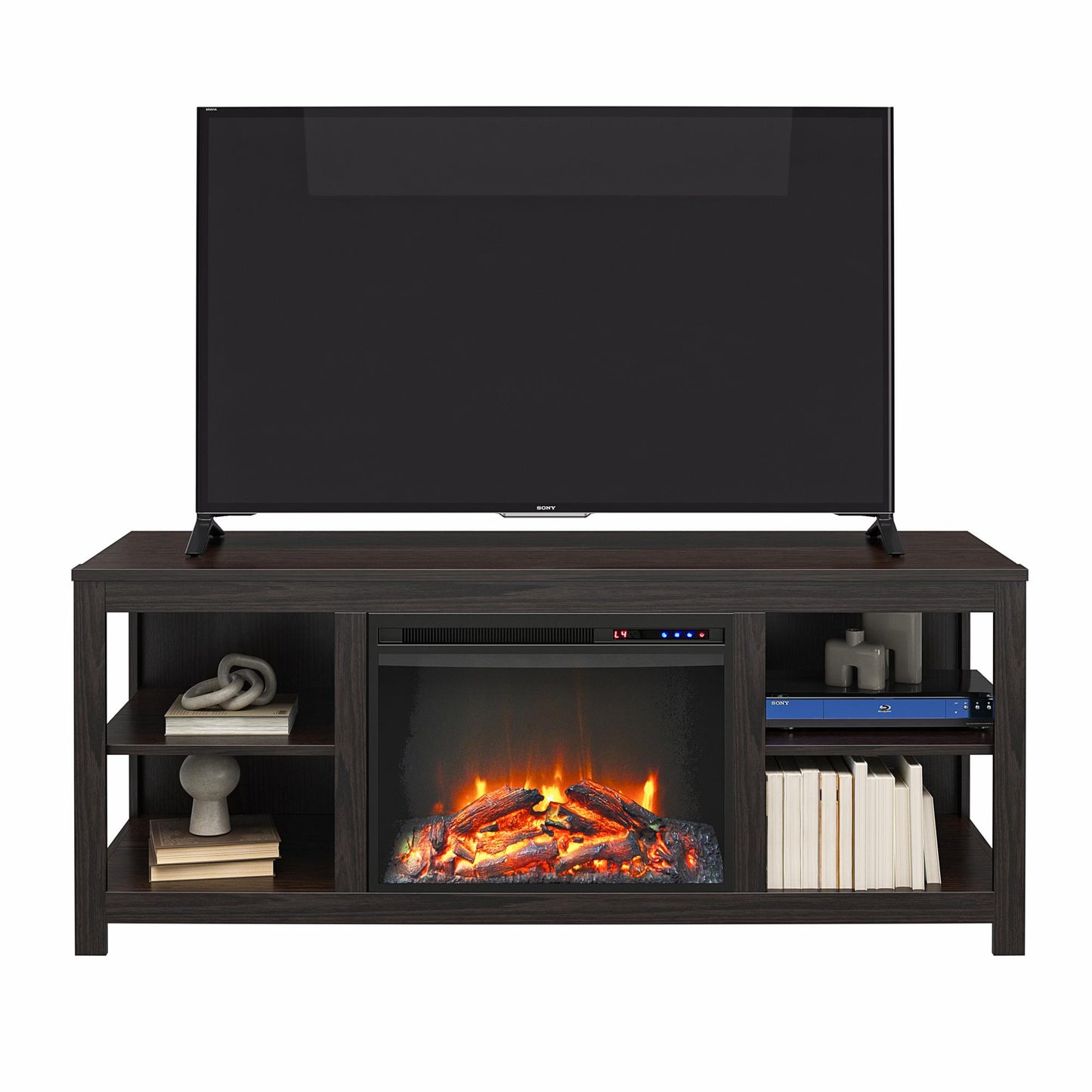 Melville Electric Fireplace Console TV Stand for TVs up to 74" - Espresso