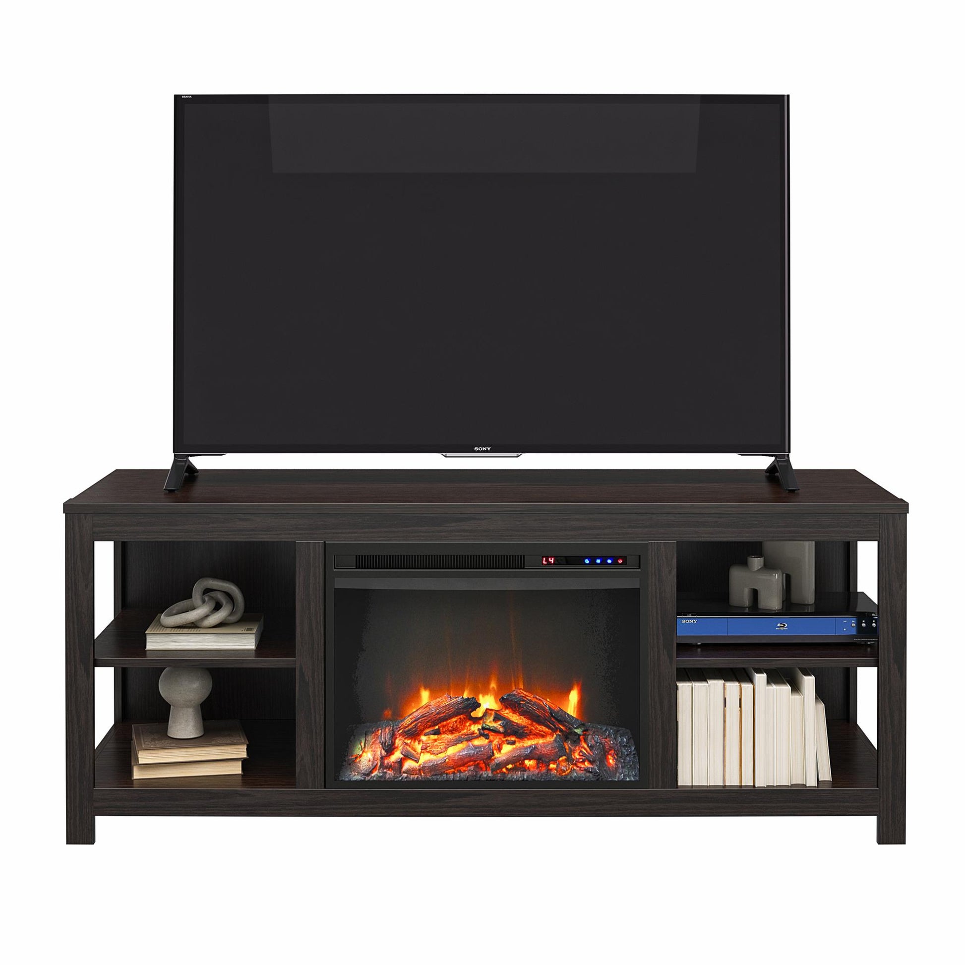 Melville Electric Fireplace Console TV Stand for TVs up to 74" - Espresso