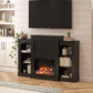 Hawke's Bay Electric Fireplace Mantel with Bookshelves - Black Oak