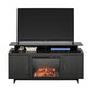 Merritt Avenue Electric Fireplace TV Console with 2 Storage Cabinets for TVs up to 74" - Black Oak