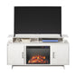Merritt Avenue Electric Fireplace TV Console with 2 Storage Cabinets for TVs up to 74" - Ivory Oak