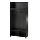 Camberly 36" Wide Mudroom Storage Cabinet with Clothing Rod - Black Oak