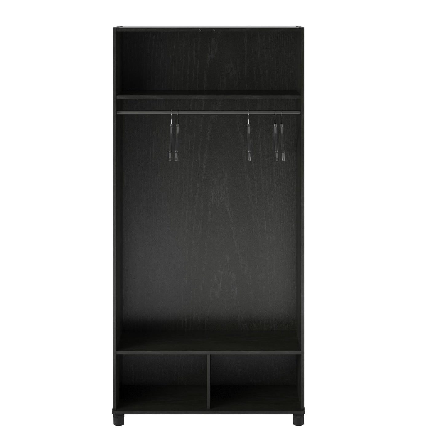 Camberly 36" Wide Mudroom Storage Cabinet with Clothing Rod - Black Oak