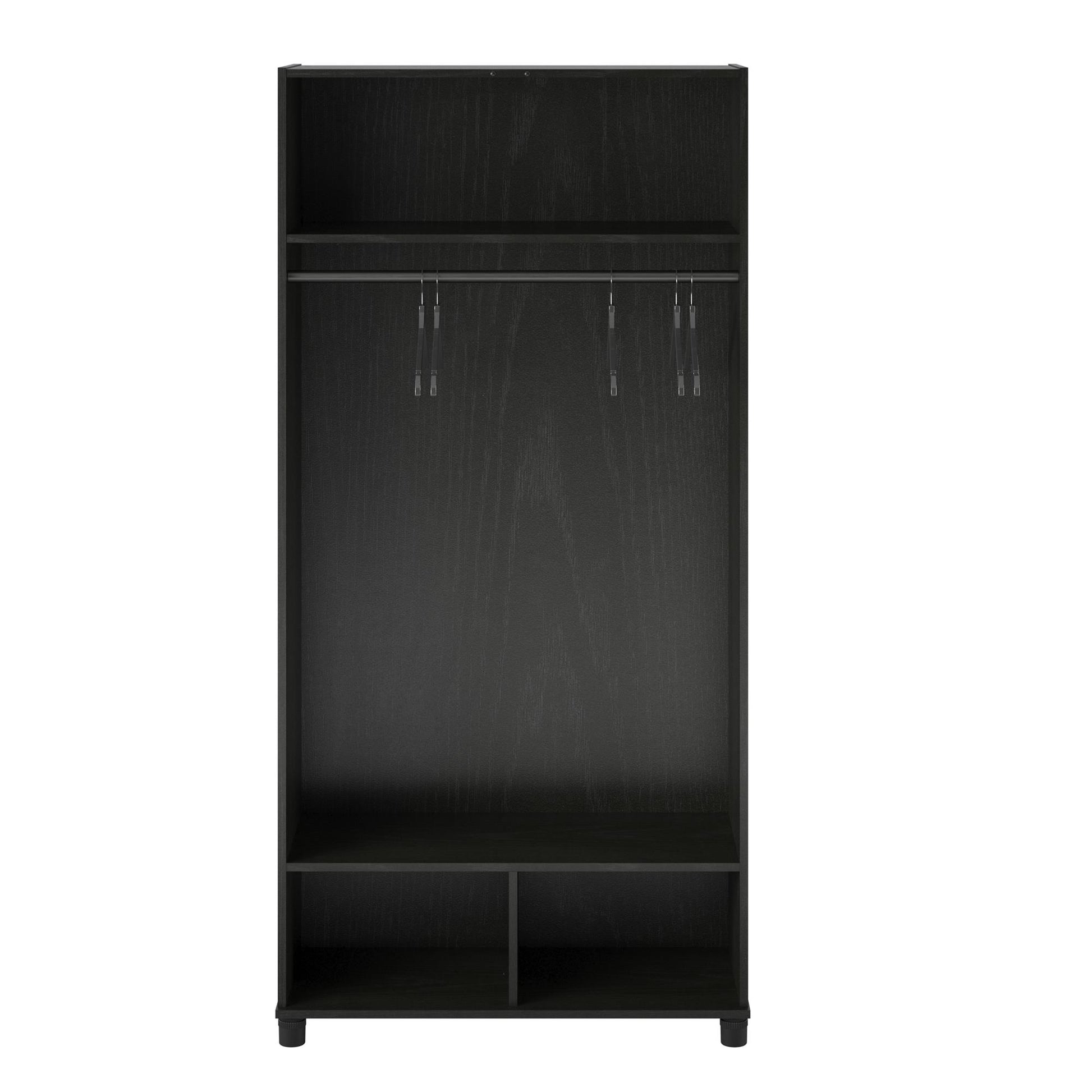 Camberly 36" Wide Mudroom Storage Cabinet with Clothing Rod - Black Oak