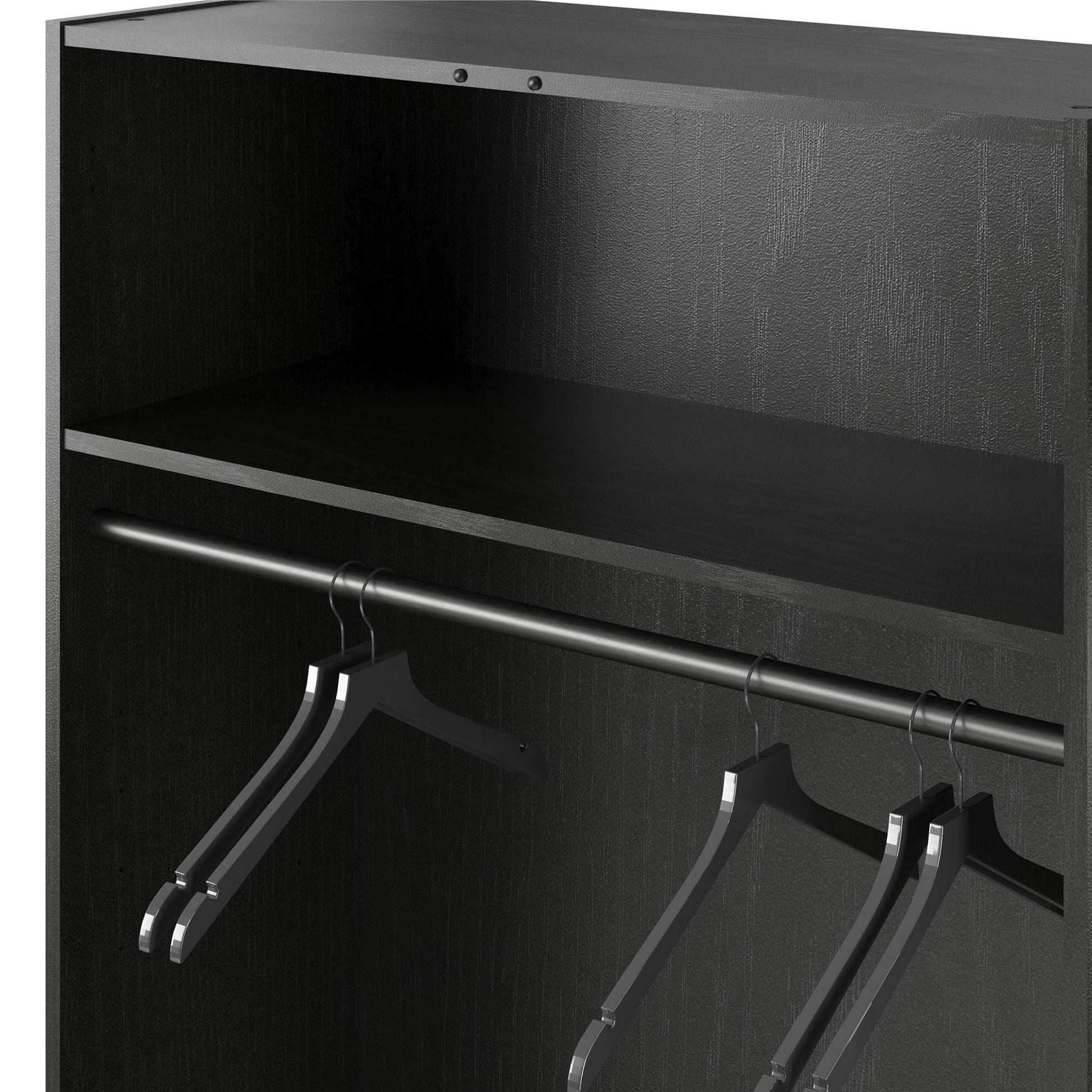 Camberly 36" Wide Mudroom Storage Cabinet with Clothing Rod - Black Oak