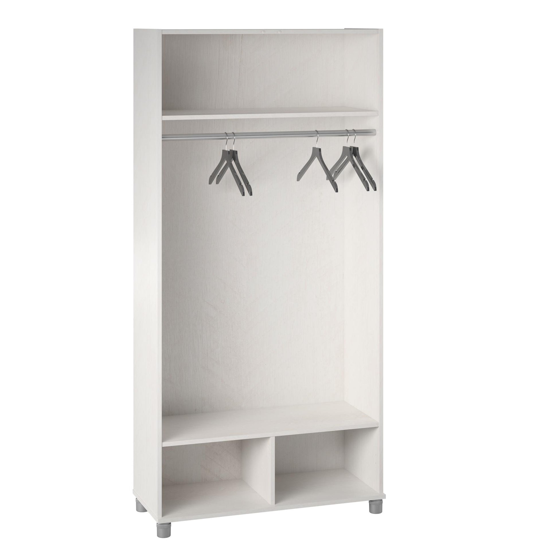 Camberly 36" Wide Mudroom Storage Cabinet with Clothing Rod - Ivory Oak
