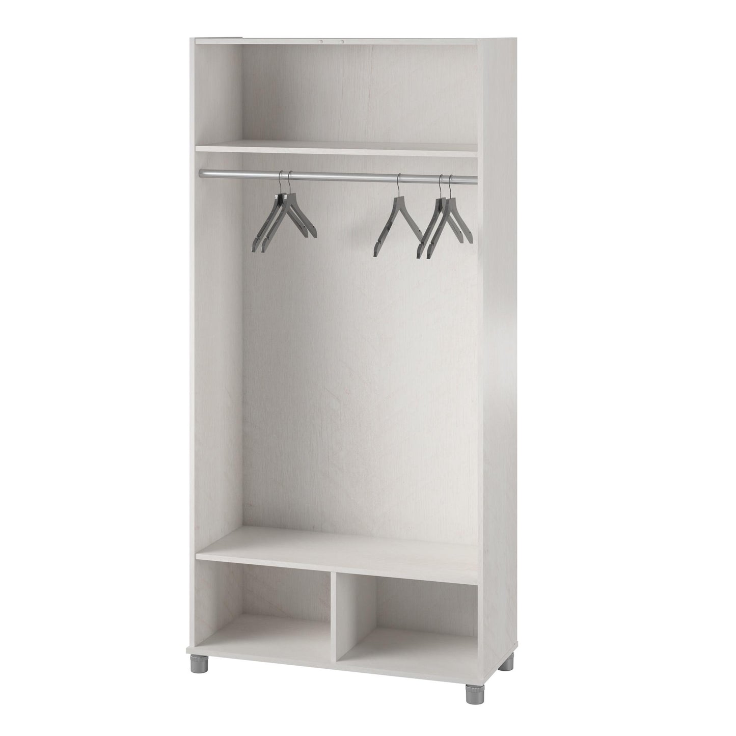 Camberly 36" Wide Mudroom Storage Cabinet with Clothing Rod - Ivory Oak