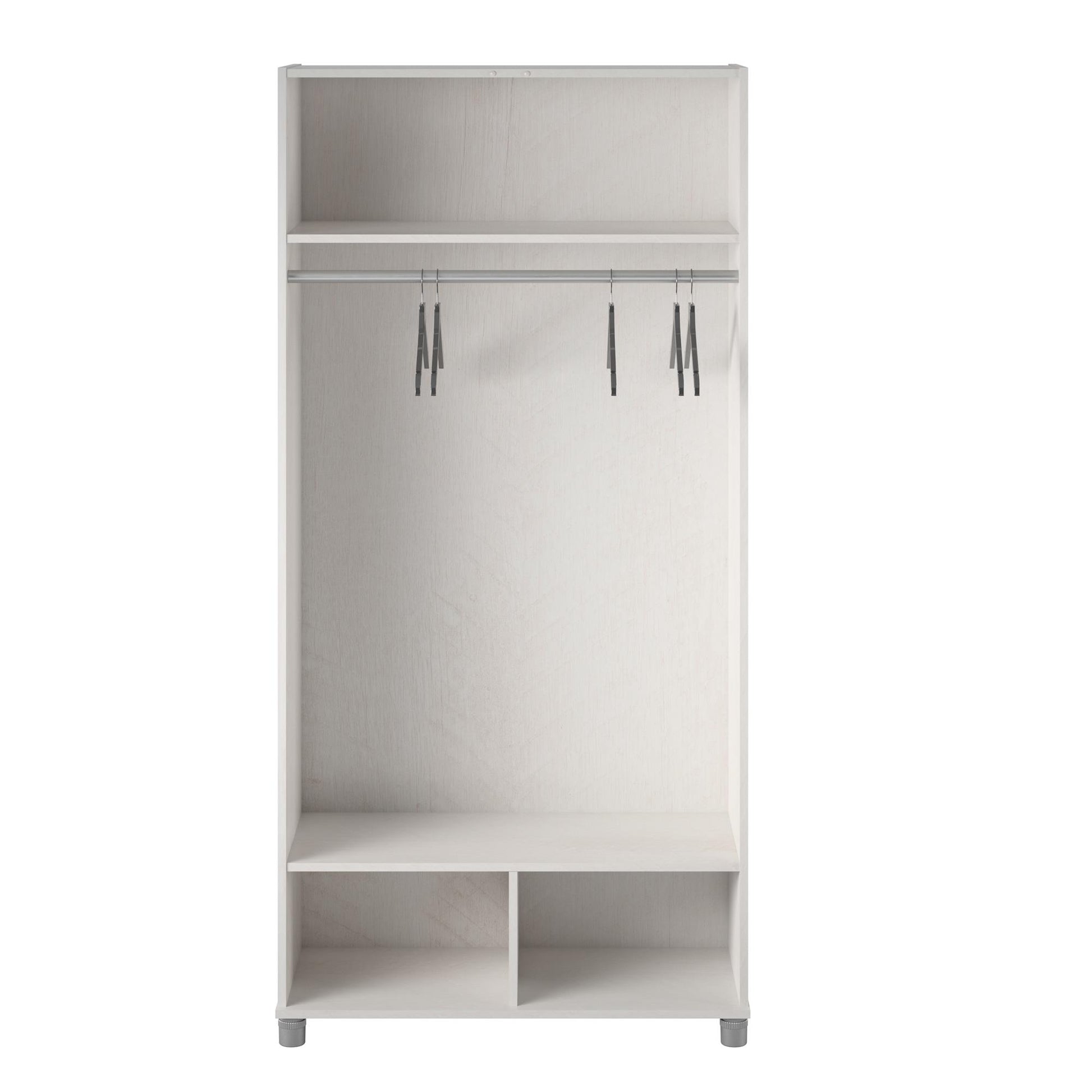 Camberly 36" Wide Mudroom Storage Cabinet with Clothing Rod - Ivory Oak