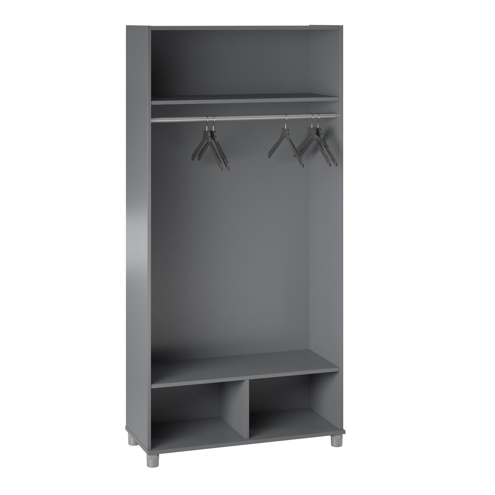 Camberly 36" Wide Mudroom Storage Cabinet with Clothing Rod - Graphite Grey