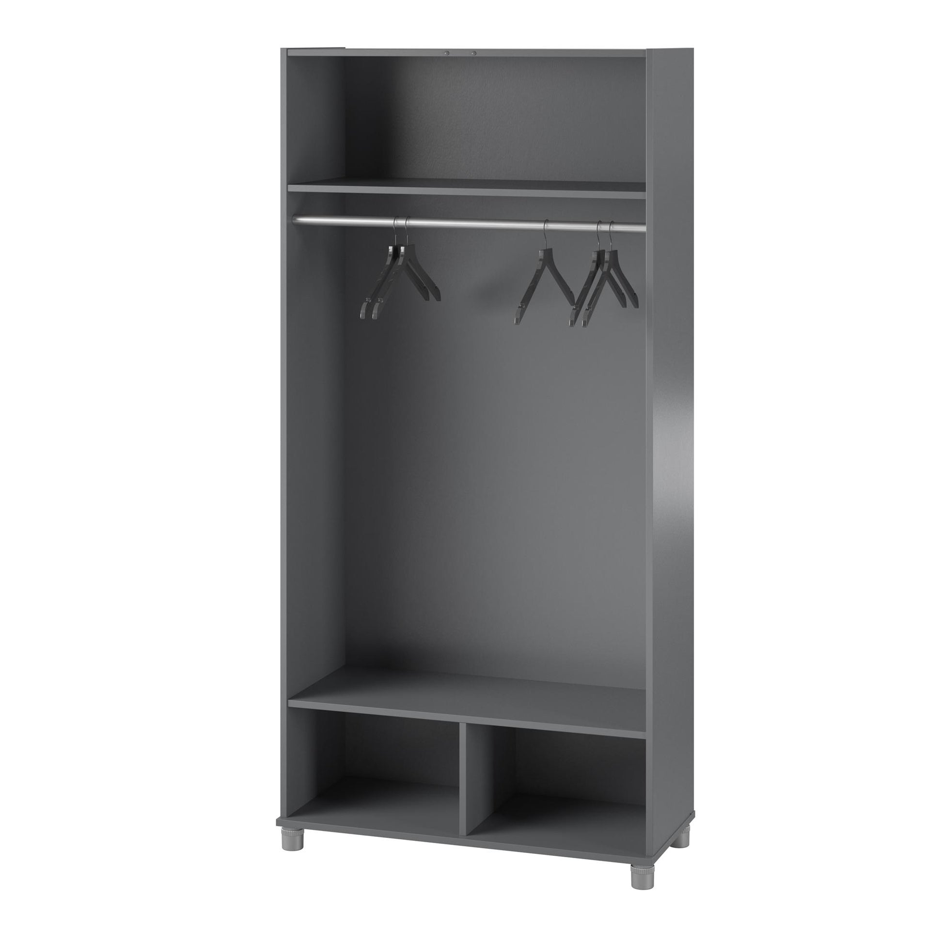 Camberly 36" Wide Mudroom Storage Cabinet with Clothing Rod - Graphite Grey