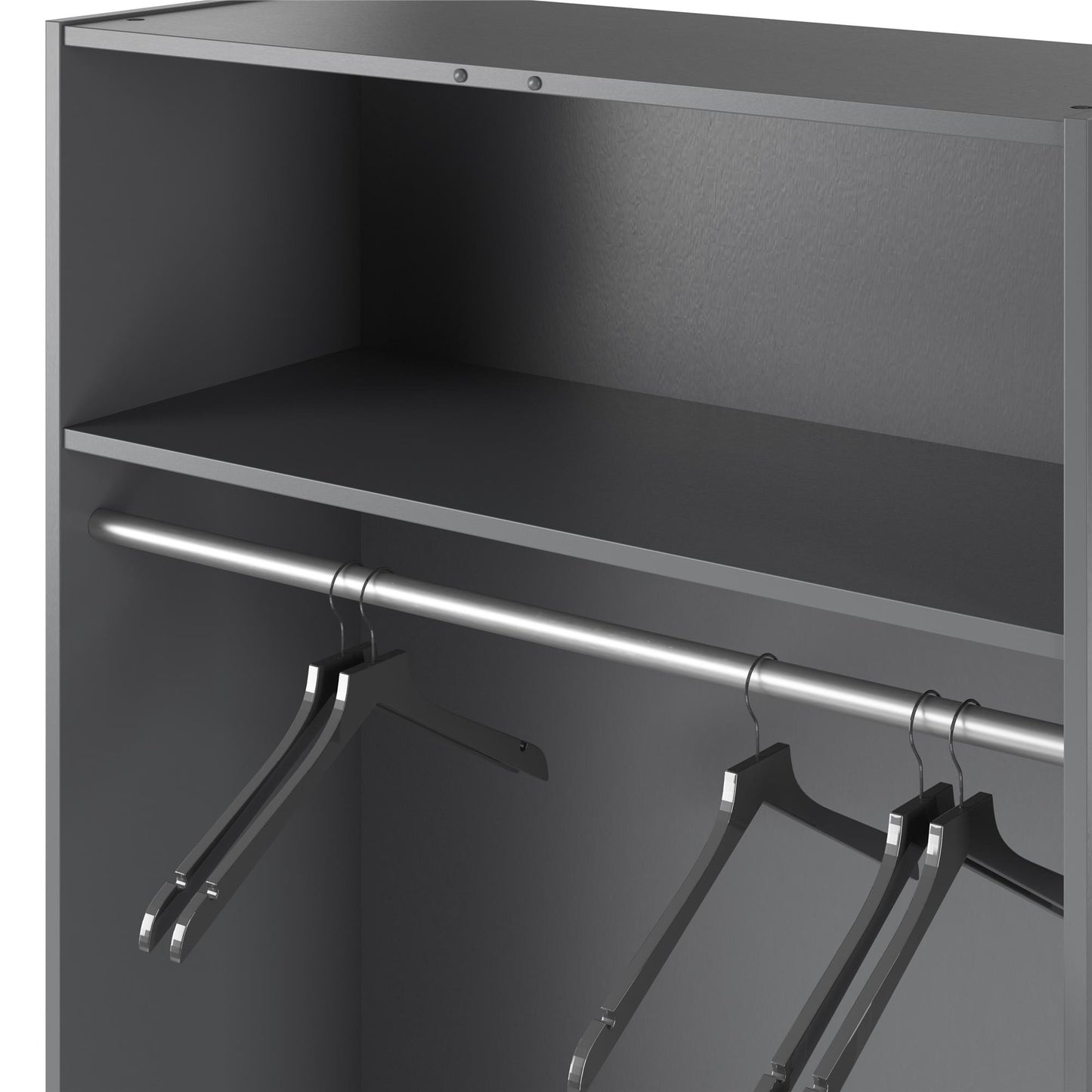 Camberly 36" Wide Mudroom Storage Cabinet with Clothing Rod - Graphite Grey