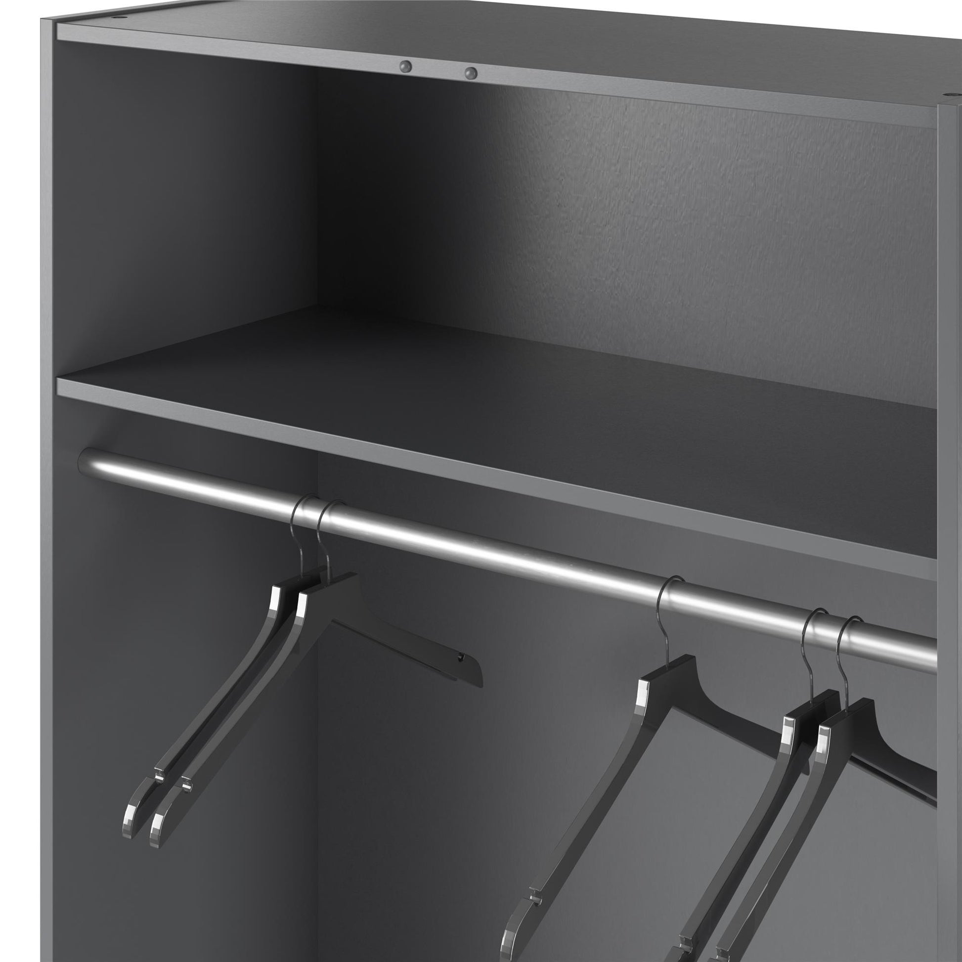 Camberly 36" Wide Mudroom Storage Cabinet with Clothing Rod - Graphite Grey
