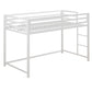Miles Metal Junior Twin Loft Bed with Integrated Ladder - White - Twin