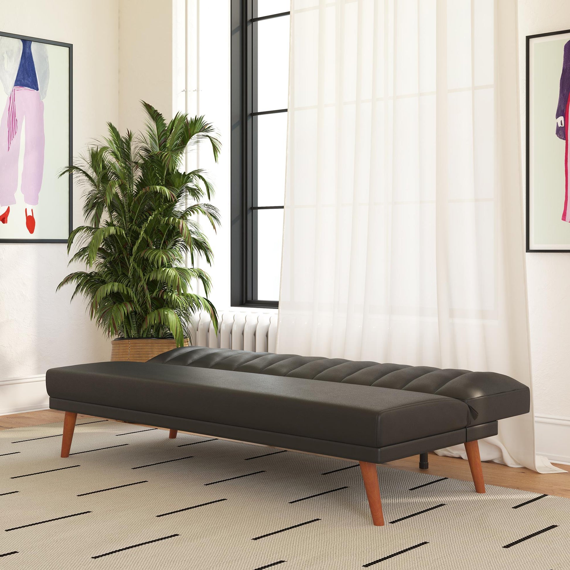 Brittany Armless Futon - Black