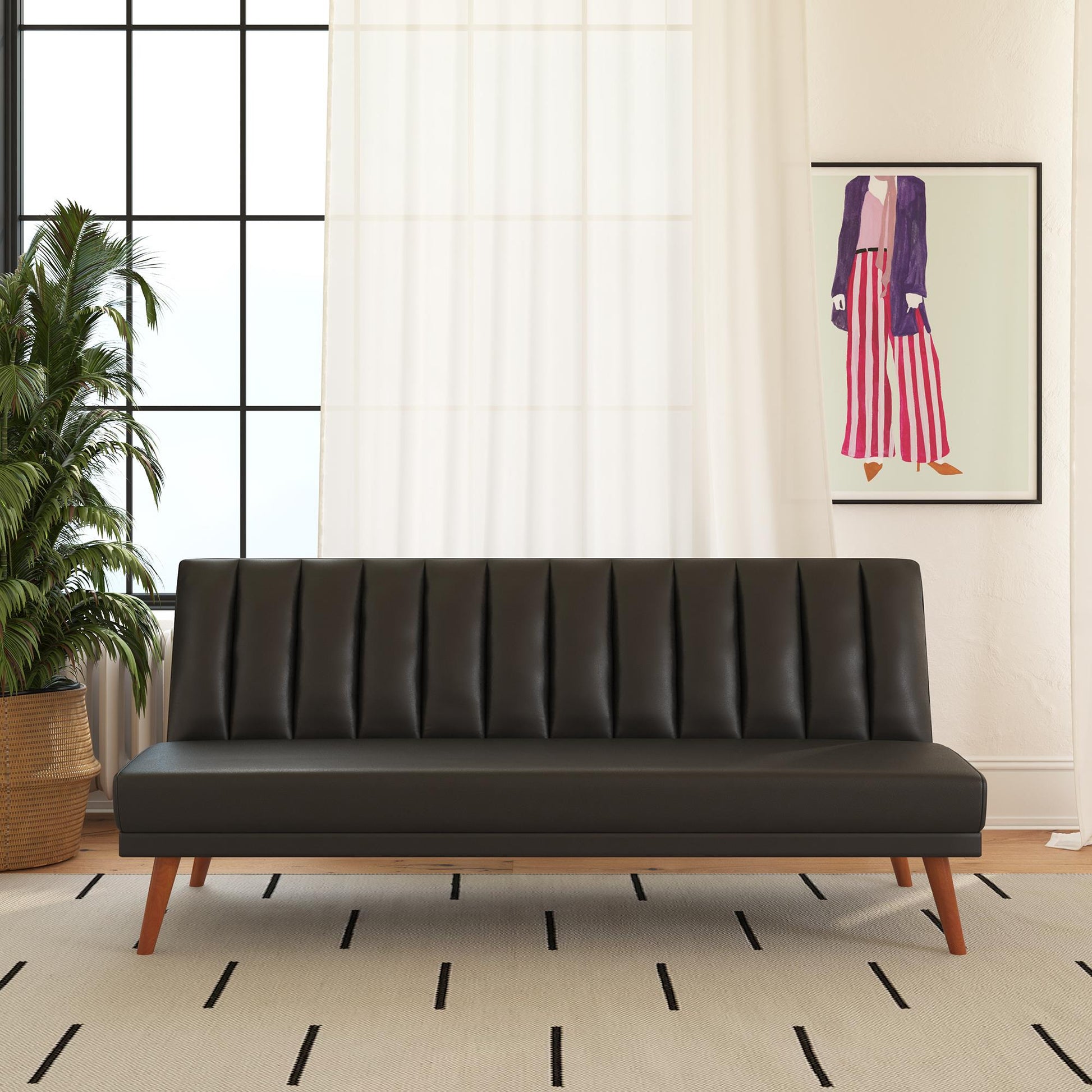 Brittany Armless Futon - Black