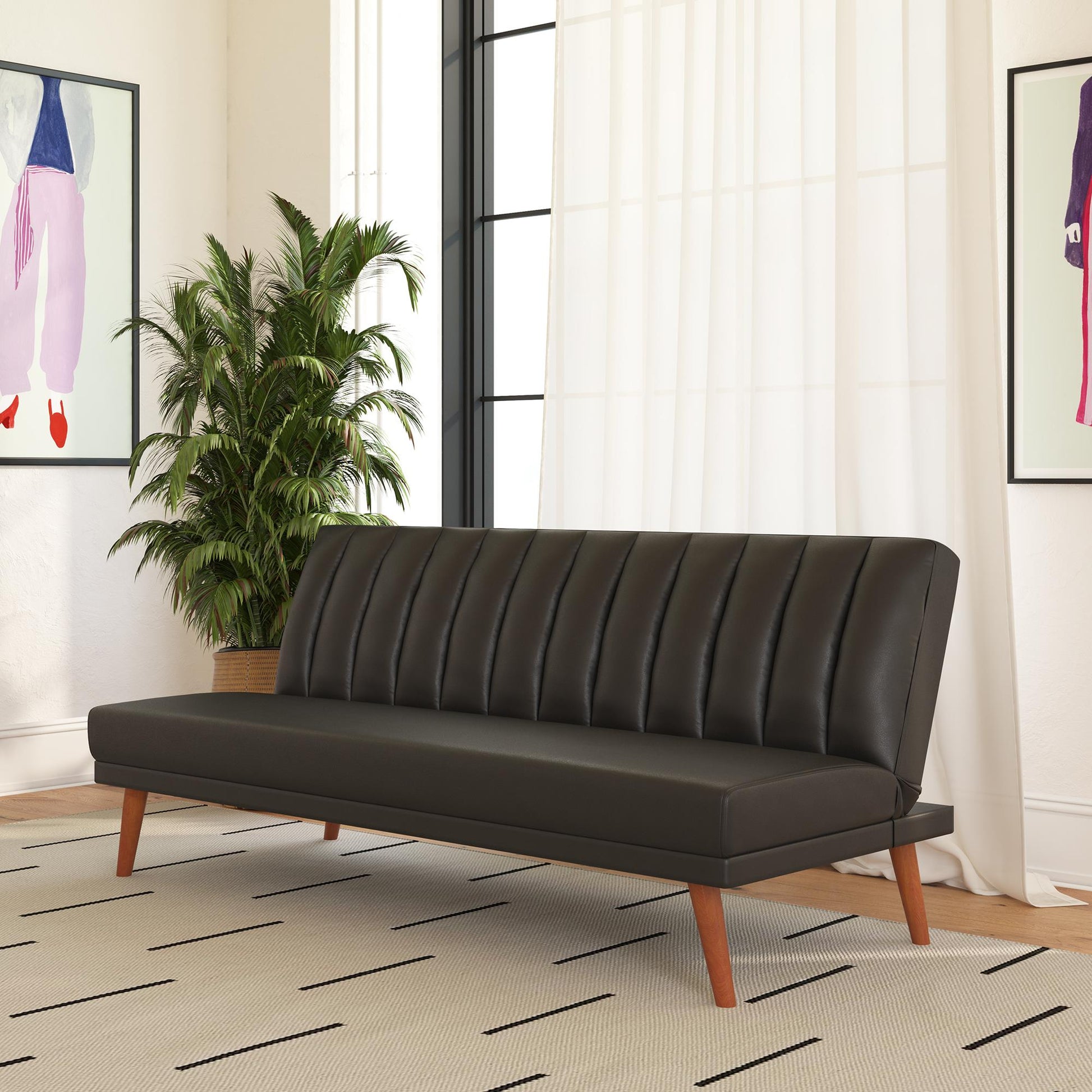 Brittany Armless Futon - Black