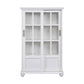 Aaron Lane Tall Bookcase with 2 Sliding Glass Doors - White