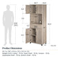 Tindall Modern Farmhouse 4 Door Tall Coffee Bar - Gray Oak