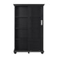 Aaron Lane Tall Bookcase with 2 Sliding Glass Doors - Black