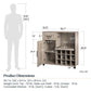 Tindall Modern Farmhouse Bar Cabinet with Pull Out Shelf and 12 Cubbies - Gray Oak