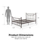 Manila White Metal Bed with Sturdy Metal Frame and Slats - Bronze - Queen